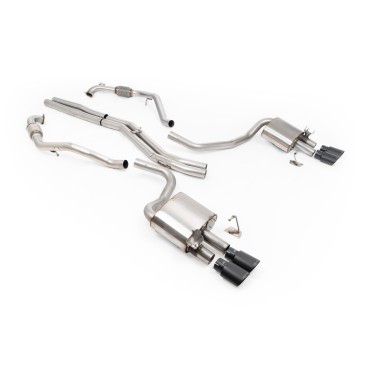 Scarico cat-back Milltek SSXAU1203 per Audi S5 3.0 V6 Turbo Sportback B9, terminali ovali neri