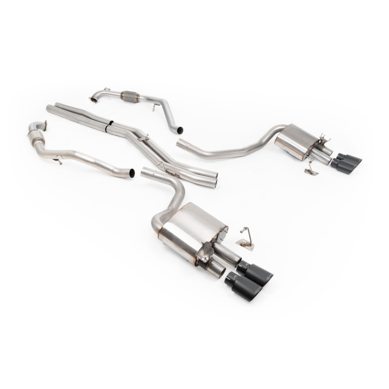 Scarico cat-back Milltek SSXAU1203 per Audi S5 3.0 V6 Turbo Sportback B9, terminali ovali neri