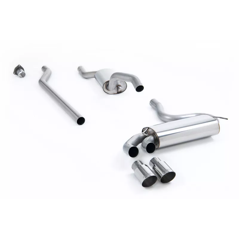 Scarico downpipe-back Milltek MCXAU107 per Audi Coupe UR quattro 20v Turbo, terminali GT-90 lucidi