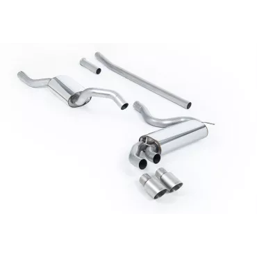 Scarico downpipe-back Milltek MCXAU109 per Audi Coupe UR quattro 10v Turbo, terminali GT-90 in titanio