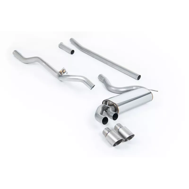 Scarico downpipe-back Milltek MCXAU110 per Audi Coupe UR quattro 10v Turbo, terminali GT-90 in titanio
