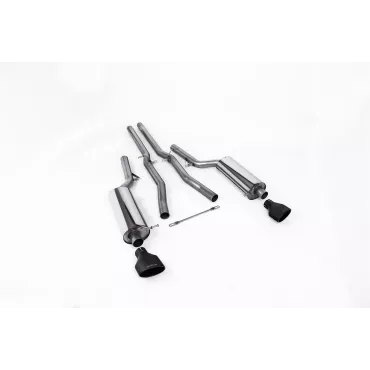 Scarico cat-back Milltek SSXAU211 per Audi RS6 C5 V8 Bi-Turbo Saloon & Avant, terminali ovali neri
