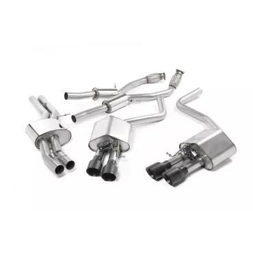 Scarico cat-back Milltek SSXAU464 per Audi S8 D4 4.0 TFSI quattro Tiptronic, terminali GT-100 neri