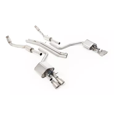 Scarico cat-back Milltek SSXAU467 per Audi S8 D4 4.0 TFSI quattro Tiptronic, terminali GT-100 in titanio