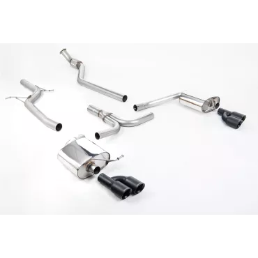 Scarico cat-back Milltek SSXAU666 per Audi A4 2.0 TFSI S line B8 Saloon & Avant, terminali GT-80 neri