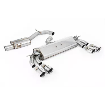 Scarico cat-back Milltek SSXAU784 per Audi S3 2.0 TFSI quattro Sportback 8V.2, terminali GT-100 lucidi