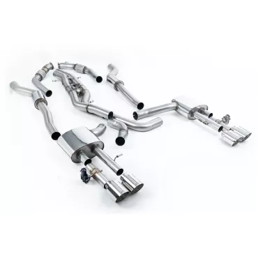 Milltek SSXAU943 per Audi S8 D5 4.0 TFSI V8 Saloon / Sedan, terminali GT-115 lucidi