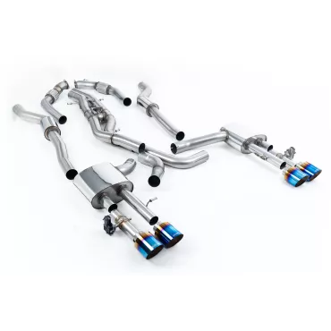 Milltek SSXAU946 per Audi S8 D5 4.0 TFSI V8 Saloon / Sedan, terminali GT-115 in titanio bruciato