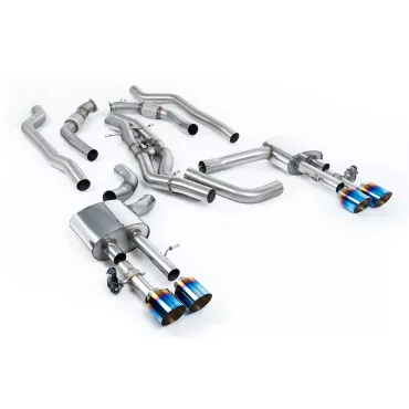 Milltek SSXAU951 per Audi S8 D5 4.0 TFSI V8 Saloon / Sedan, terminali GT-115 in titanio bruciato