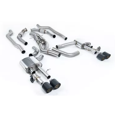 Milltek SSXAU952 per Audi S8 D5 4.0 TFSI V8 Saloon / Sedan, terminali Jet-115 in carbonio