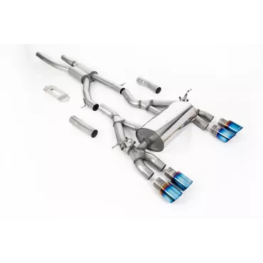 Scarico cat-back Milltek SSXBM1120 per BMW, terminali GT-90 in titanio bruciato