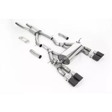 Scarico cat-back Milltek SSXBM1121 per BMW, terminali Jet-90 in carbonio