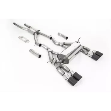 Scarico cat-back Milltek SSXBM1122 per BMW, terminali Jet-90 in carbonio