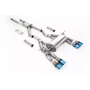 Scarico cat-back Milltek SSXBM1123 per BMW, terminali GT-90 in titanio bruciato