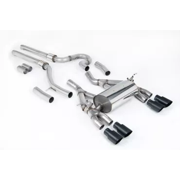Scarico cat-back Milltek SSXBM1147 per BMW, terminali GT-90 neri