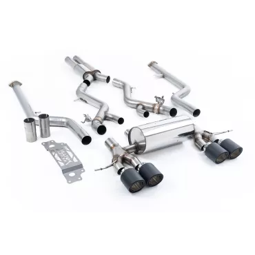 Scarico cat-back Milltek SSXBM1290 per BMW 2 Series M2 Coupe, terminali Jet-115 in carbonio