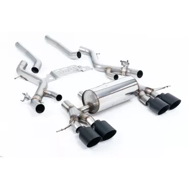 Scarico cat-back Milltek SSXBM1302 per BMW 2 Series M2 Coupe, terminali GT-115 neri