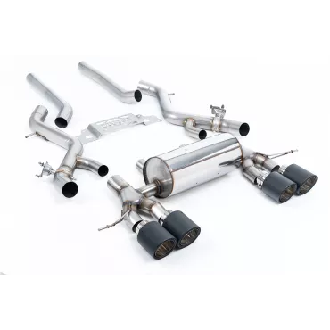 Scarico cat-back Milltek SSXBM1305 per BMW 2 Series M2 Coupe, terminali Jet-115 in carbonio