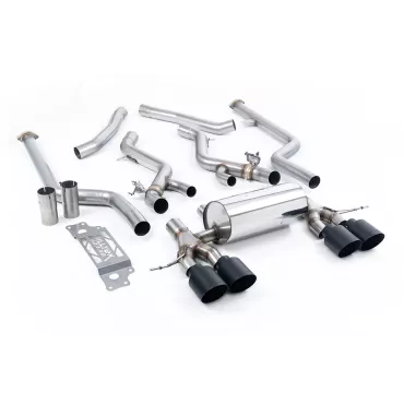Scarico cat-back Milltek SSXBM1307 per BMW 2 Series M2 Coupe, terminali GT-115 neri