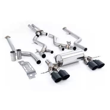 Scarico cat-back Milltek SSXBM1312 per BMW 2 Series M2 Coupe, terminali GT-115 neri