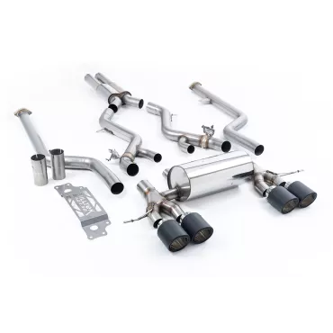 Scarico cat-back Milltek SSXBM1315 per BMW 2 Series M2 Coupe, terminali Jet-115 in carbonio