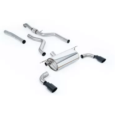 Scarico cat-back Milltek SSXBM966 per BMW 1 Series M135i 3 & 5 Door, terminali GT-90 neri