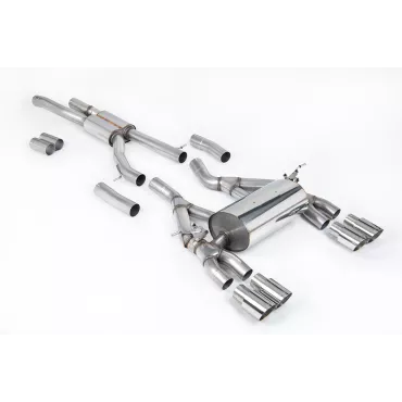 Scarico cat-back Milltek SSXBM992 per BMW, terminali GT-90 lucidi