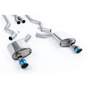 Scarico cat-back Milltek SSXFD223 per Ford Mustang 2.3 EcoBoost, terminali GT-100 in titanio bruciato