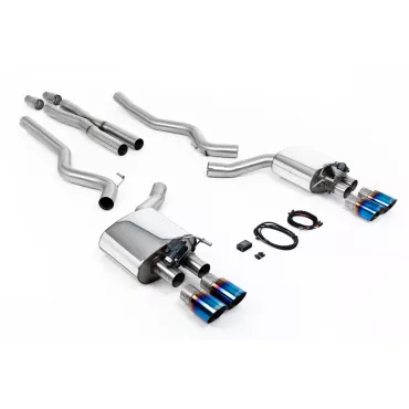 Scarico cat-back Milltek SSXFD229 per Ford Mustang 5.0 V8 GT, terminali GT-90 in titanio bruciato