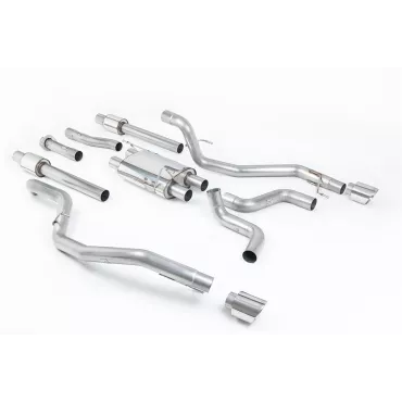 Scarico cat-back Milltek SSXFD315 per Ford F150 Raptor, terminali GT-115 lucidi