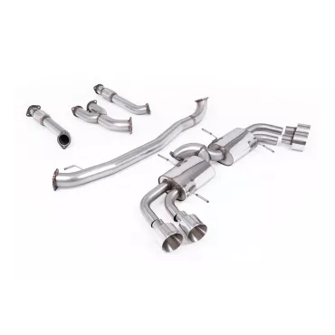 Scarico cat-back Milltek SSXNI025 per Nissan GT-R R35, terminali GT-127 lucidi