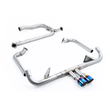 Scarico completo Milltek SSXPO147 per Porsche, terminali GT-100 in titanio bruciato