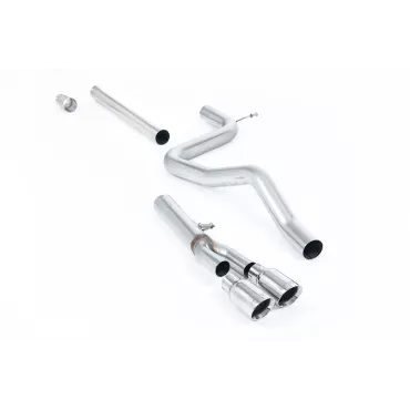 Scarico cat-back Milltek SSXSE155 per Seat Leon FR 2.0 TDI 150 SC and 5-door, terminali GT-80 lucidi
