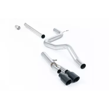 Scarico cat-back Milltek SSXSE176 per Seat Leon FR 2.0 TDI 150 SC and 5-door, terminali GT-80 neri