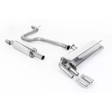 Scarico cat-back Milltek SSXSE184 per Seat Leon FR 1.4 TSI SC and 5-door, terminali GT-80 lucidi