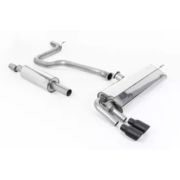 Scarico cat-back Milltek SSXSE185 per Seat Leon FR 1.4 TSI SC and 5-door, terminali GT-80 neri