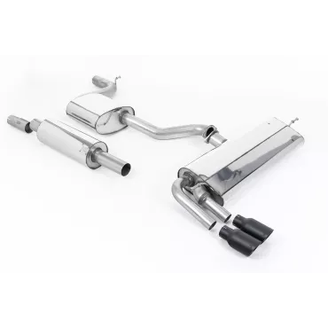 Scarico cat-back Milltek SSXSE189 per Seat Leon FR 1.8 TSI 180PS SC and 5-door, terminali GT-80 neri