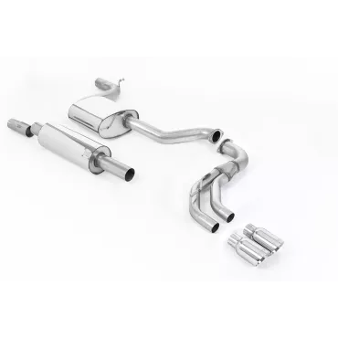 Scarico cat-back Milltek SSXSE191 per Seat Leon FR 1.8 TSI 180PS SC and 5-door, terminali GT-80 lucidi