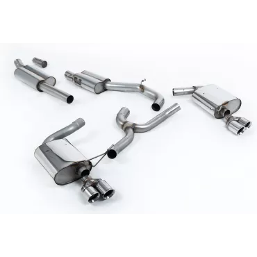 Scarico cat-back Milltek SSXSE198 per Seat Leon ST Cupra 300 Estate / Station Wagon / Combi, terminali GT-80 lucidi