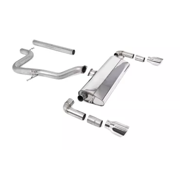 Scarico cat-back Milltek SSXSE240 per Seat Leon Cupra R 310PS, terminali GT-100 lucidi