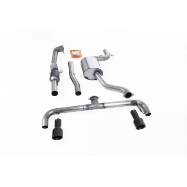 Scarico turbo-back Milltek SSXVW186 per Volkswagen, terminali GT-100 neri