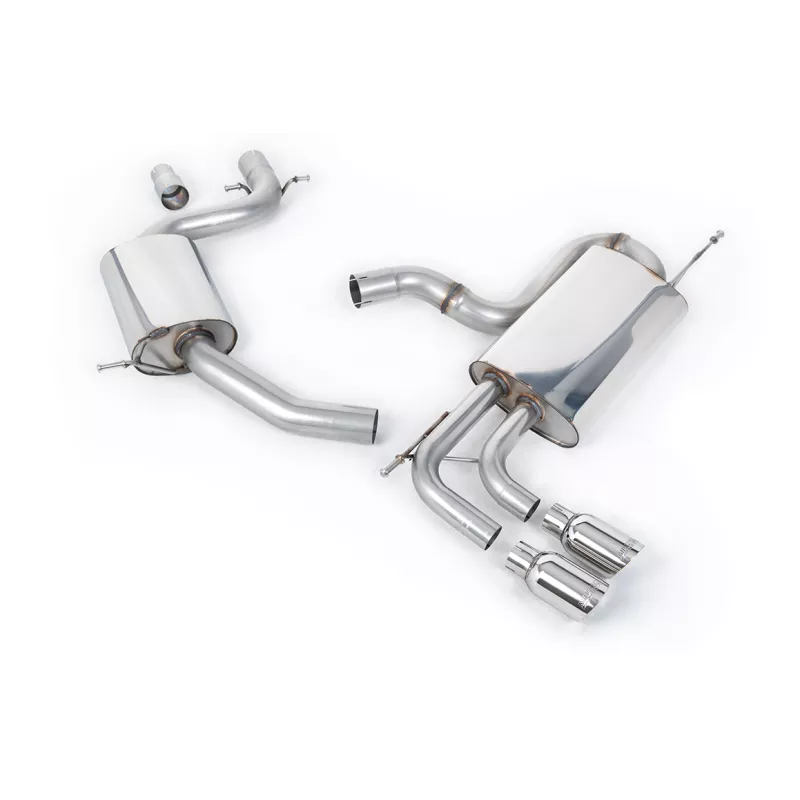 Scarico cat-back Milltek SSXVW196 per Volkswagen Golf Mk6 GT 1.4 TSI 160PS, terminali GT-80 lucidi