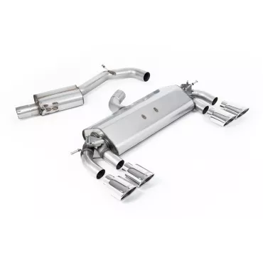 Scarico cat-back Milltek SSXVW257 per Volkswagen Golf MK7 R 2.0 TSI 300PS, terminali ovali lucidi