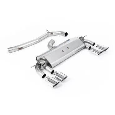 Scarico cat-back Milltek SSXVW259 per Volkswagen Golf MK7 R 2.0 TSI 300PS, terminali ovali lucidi