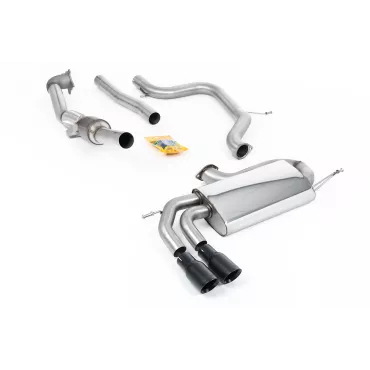 Scarico turbo-back Milltek SSXVW278 per Volkswagen Golf, terminali GT-80 neri