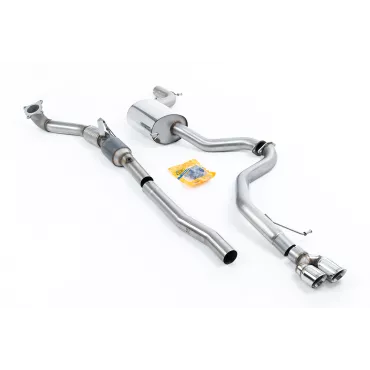 Scarico turbo-back Milltek SSXVW291 per Volkswagen Jetta Mk6 GLI 2.0 TSI, terminali GT-80 lucidi