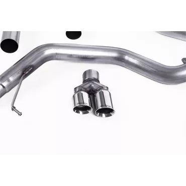 Scarico turbo-back Milltek SSXVW291 per Volkswagen Jetta Mk6 GLI 2.0 TSI, terminali GT-80 lucidi