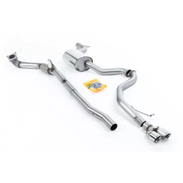 Scarico turbo-back Milltek SSXVW292 per Volkswagen Jetta Mk6 GLI 2.0 TSI, terminali GT-80 lucidi