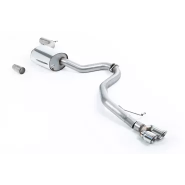 Scarico cat-back Milltek SSXVW293 per Volkswagen Jetta Mk6 GLI 2.0 TSI, terminali GT-80 lucidi