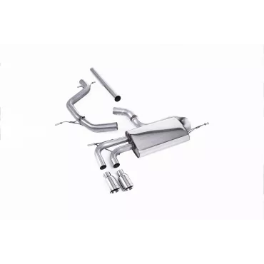 Scarico cat-back Milltek SSXVW296 per Volkswagen Golf Mk5 2.0 TDI 140PS, terminali GT-80 lucidi